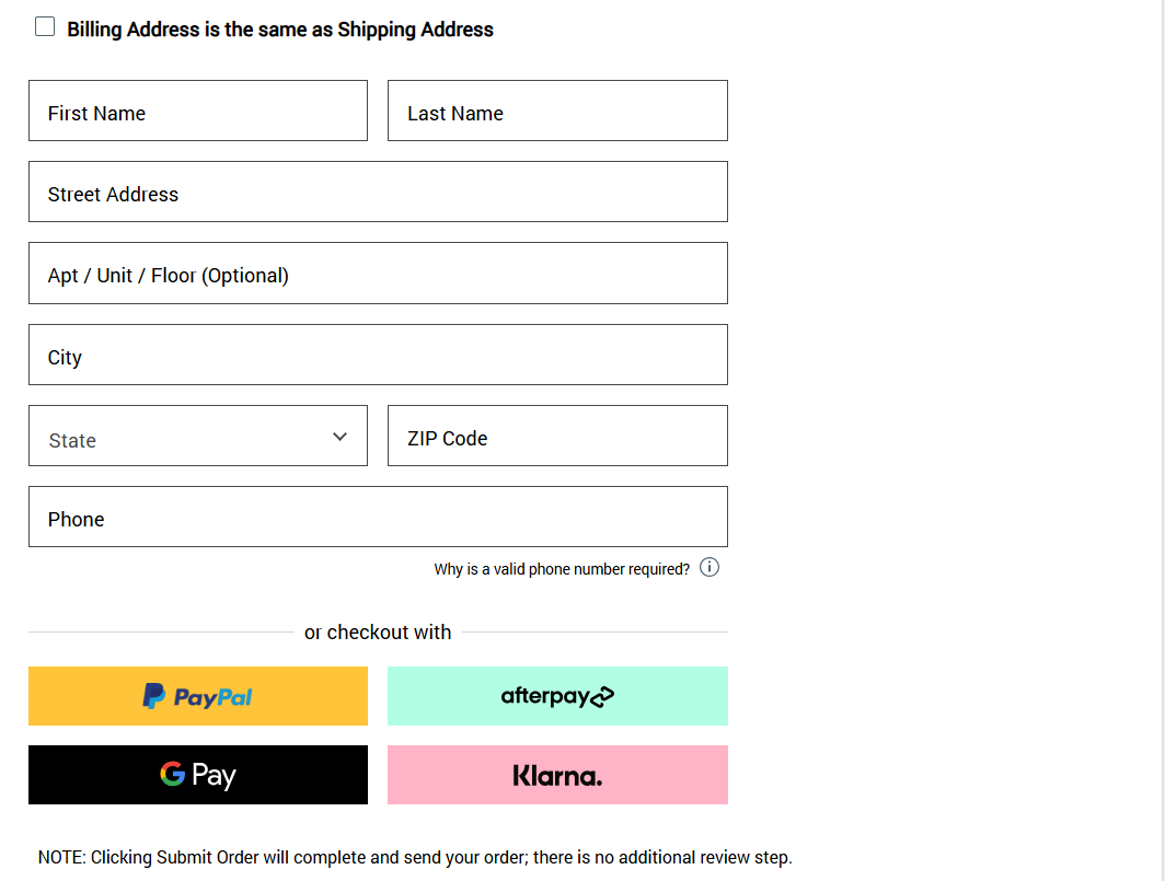 Placing Your Order